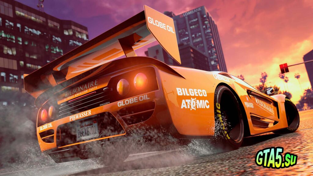 Оранжевый спорткар в ГТА 5 Онлайн