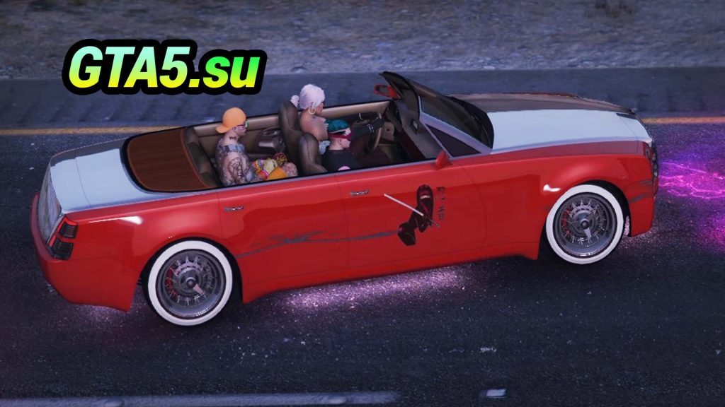 Четверо игроков едут вместе в одной машине GTA Online